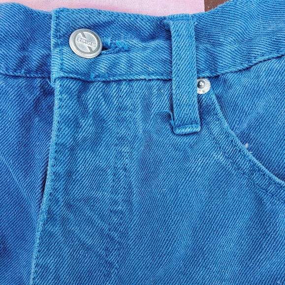 Vintage 90's High Rise Blue Denim Shorts Cut Offs - Picture 6 of 12